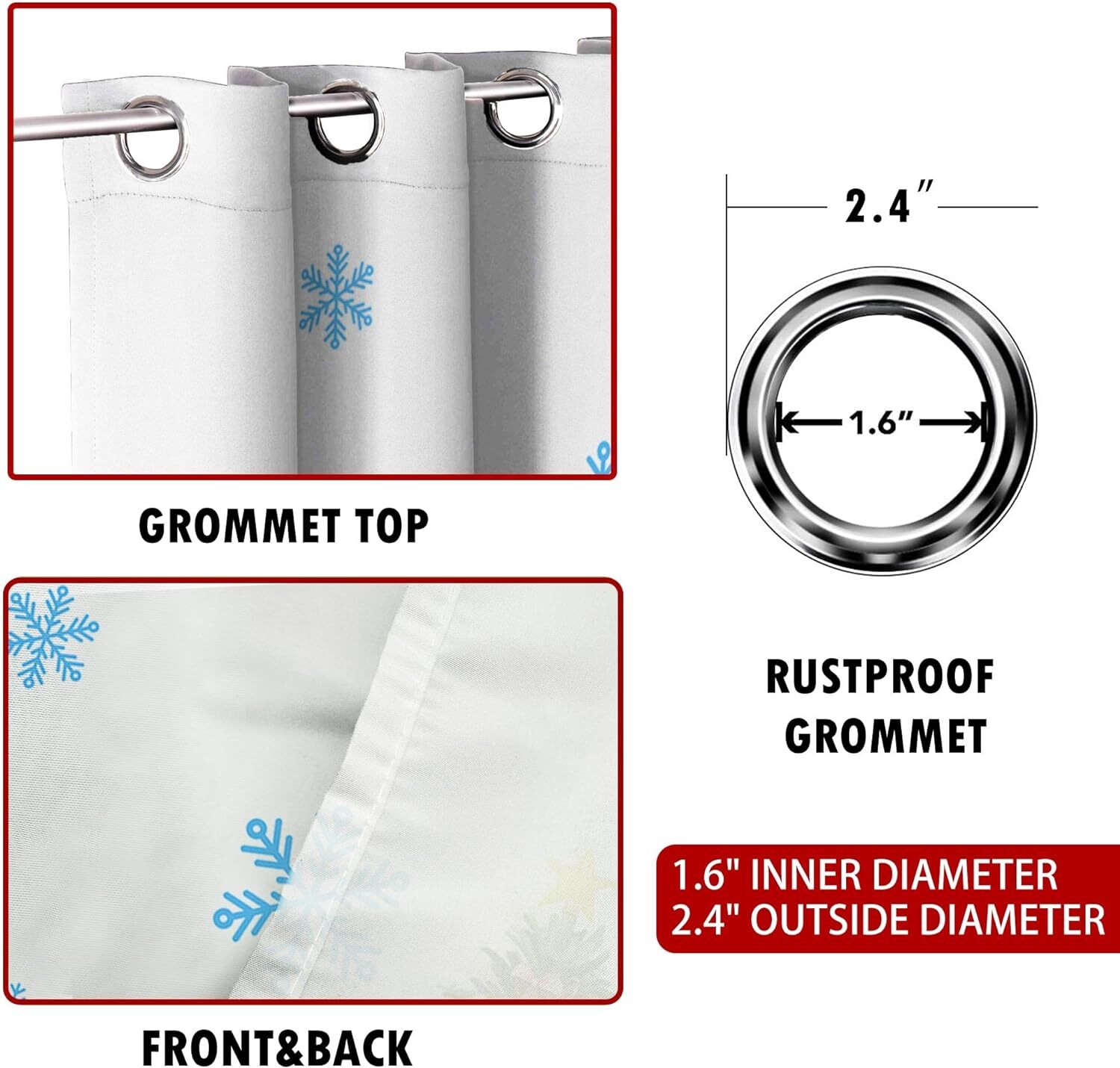 Christmas Curtains for Living Room and Bedroom Window Decorations 2