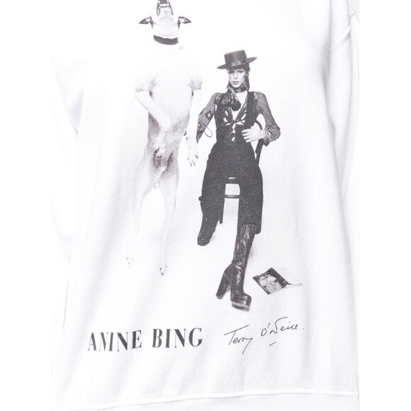 New Anine Bing Ramona Sweatshirt AB x TO x David Bowie in White Size XS |  eBay