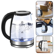 2L Electric Kettle Glass Fast Boil 360° Blue LED Illuminated Portable Jug 1800W