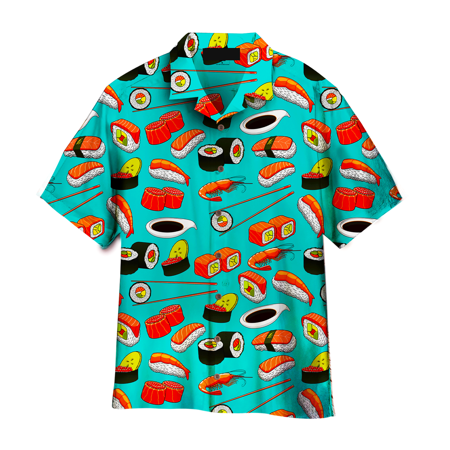 Sushi Rolls Japanese Seafood Blue Aloha Hawaiian Shirt