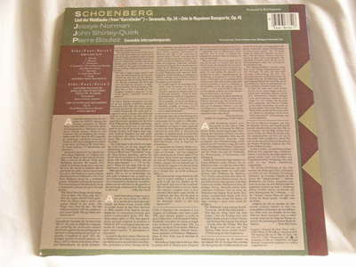 【中古】 Schoenberg；Serenade 5 Piece Shirley－Quirke ,BBCSo ,Boulez SCHOENBERG Lied Serenade Ode Jessye Norman John Shirley