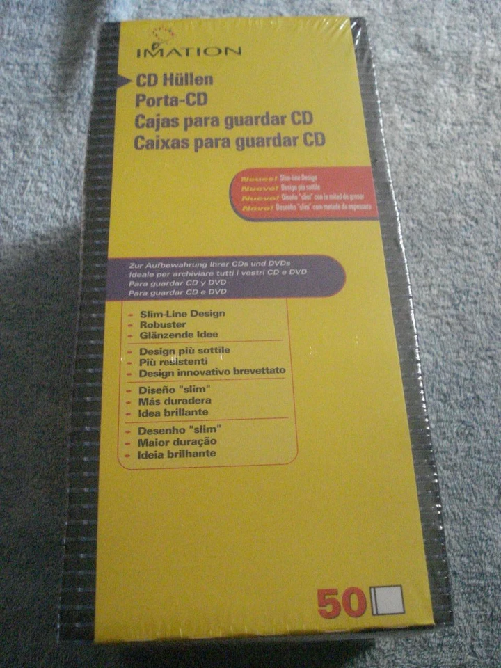 50 IMATION CD STORAGE CASES, 100 JEWEL CASE INSERTS, 100 CD STOMPER LABELS(NIB) - Image 3 of 4