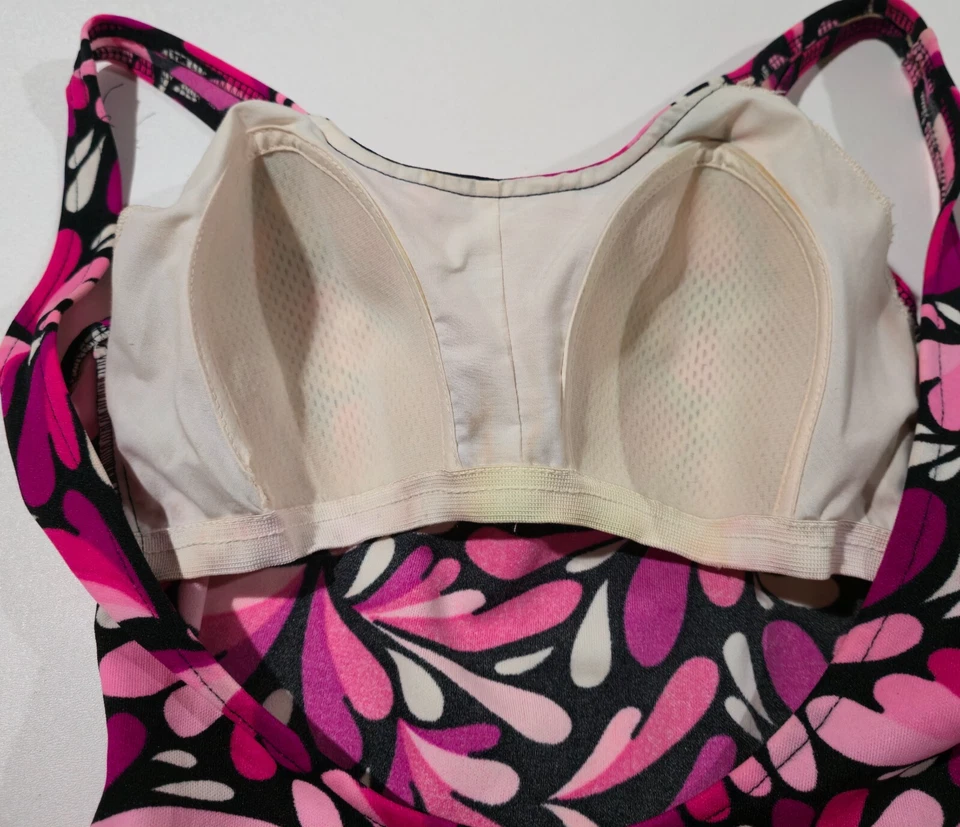 Traje de baño vintage años 60 Sear's para mujer con falda pinup hecho en unión estampado mod talla 14 Foto 4 de 4