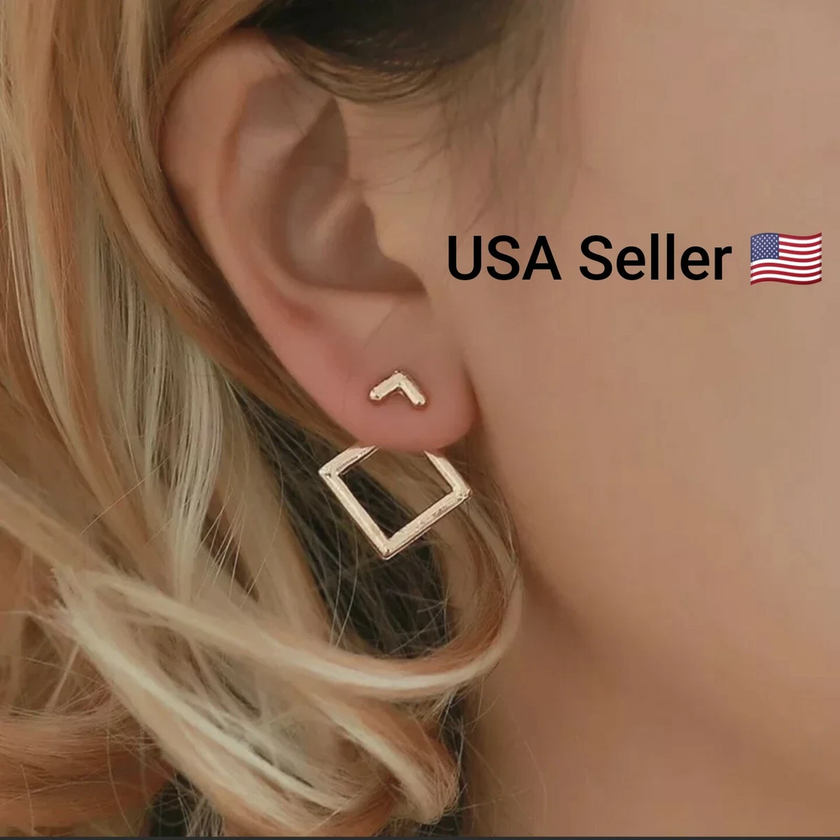 Creative Triangle Square Stud Earrings For Women Trendy Simple