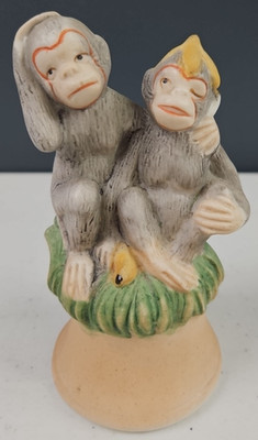 Monkey Statue Figurine Nick Nack Ceramic 4.5'' Tall