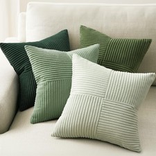 SageGreen Throw Pillow Covers Set of 4,Mordern Cozy Cushion Cover with Cordur...