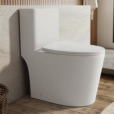 Powerful Quiet Dual Flush 12 In. Rough-In Elongated Standard 1-Piece Toilet in G