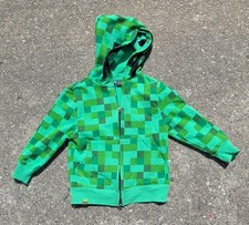 Minecraft Boys Creeper Zip-Up Hoodie with Mask Green Youth XS
