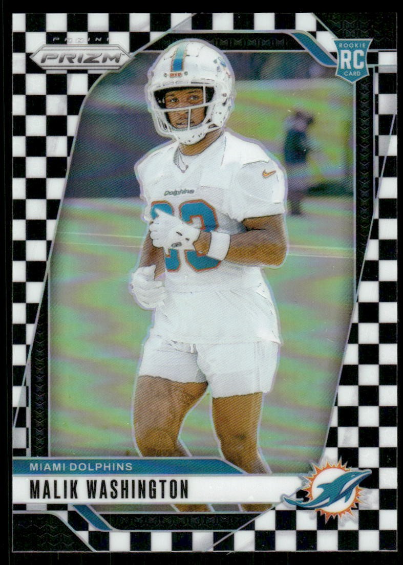 2024 Panini Prizm Prizms Black and White Checker #371 Malik Washington - FB