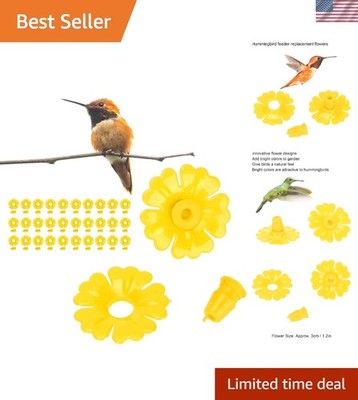 30 Pack Hummingbird Feeder Replacement Flowers, Soft Silicone Bird Feeding Po...