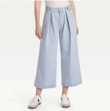 NWT Universal Thread Light Wash Cropped Two Way Trouser Jeans Size 14