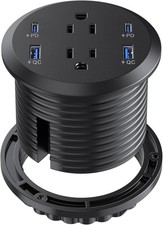 Desktop Power Grommet, 65W USB C Fast Charging Port, Flush Mount Recessed Power