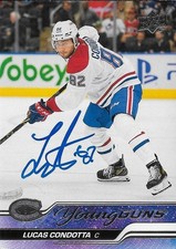 Signed Lucas Condotta Young Guns 2023-24 UD Montreal Canadiens Rookie Card