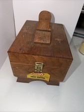 VNTG Golden Oak Wood Shoe Shine And Polish Box With Accessories