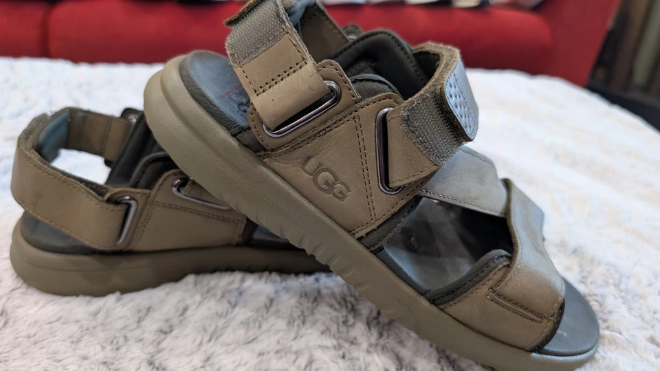 Sandálias esportivas masculinas UGG UNION STRAP -COURO OLIVA QUEIMADO -EUA 9 -NOVAS - Imagem 4 de 4