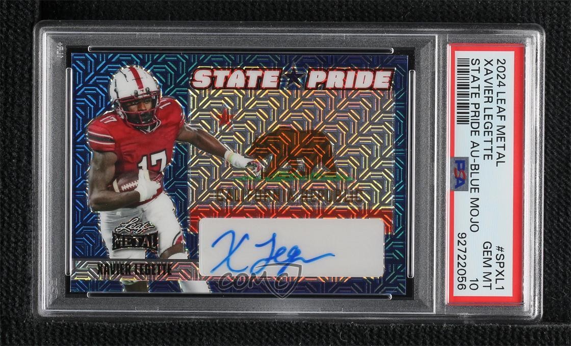 Xavier Legette Leaf Metal State Pride Autographs #SPXL1 Blue Mojo
