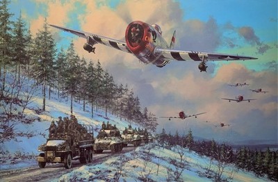 Thunder in the Ardennes by Anthony Saunders signed by P-47 Thunderbolt Pilots