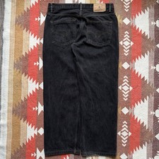 Vintage Y2K Rocawear Embroidered Black Denim Grunge Skater Jeans, Tagged 36x32
