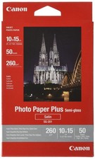 Image of Canon Photo Paper Plus Semi-Gloss SG-201 260 gsm 4x6 10×15 50 Sheets Inkjet