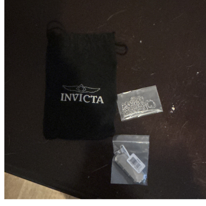 Invicta Silver Metal Dog Tag Necklace Ball Chain Rectangular Pendant MPN 80920