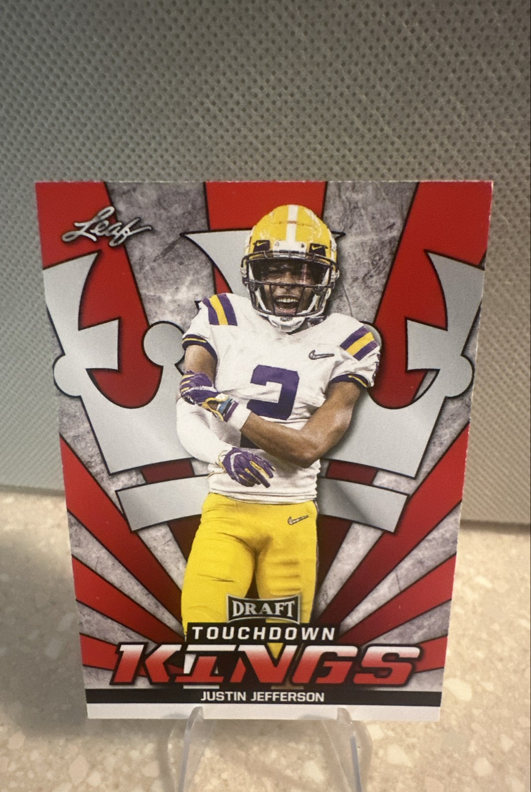 2020 Leaf Draft - Touchdown Kings Justin Jefferson #87 Red (RC)