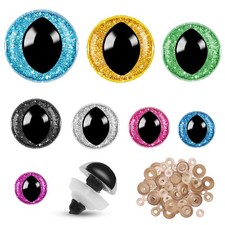 160PCS Glitter Safety Eyes with Washers Cat Style for Amigurumi DIY Crafts