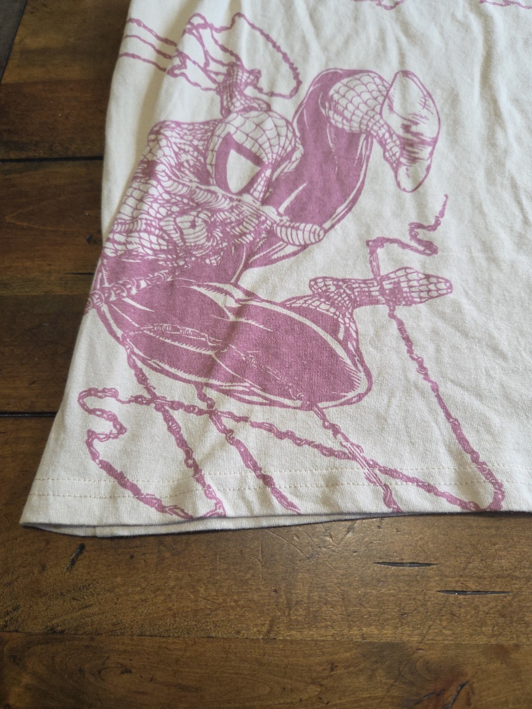 Marvel Spider Man Shirt Large L All Over Print AOP Pink White Graphic Tee image 2