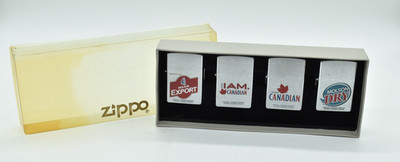 Zippo - 2001 MOLSON LIGHTERS SET OF 4, Niagara Falls Ontario, New In Box, Beer