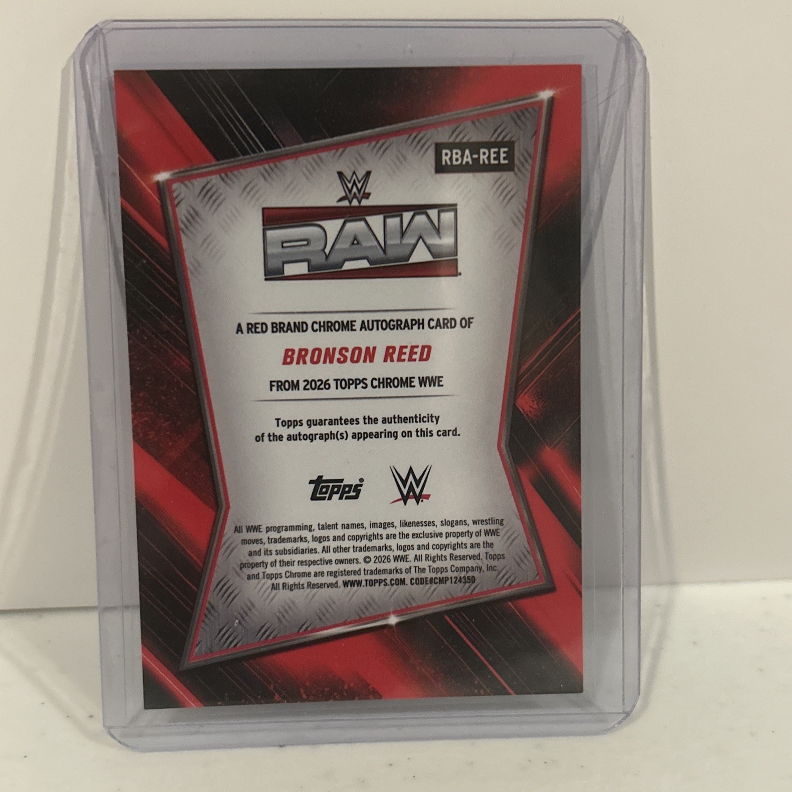 2026 Topps Chrome WWE Bronson Reed Red Brand Auto /150 Blue RBA-REE view 5