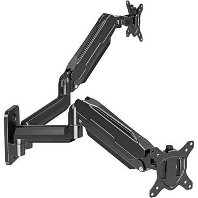  Dual Monitor Wall Mount for 13 to 32 Inch Computer Screens, Wall Monitor Black