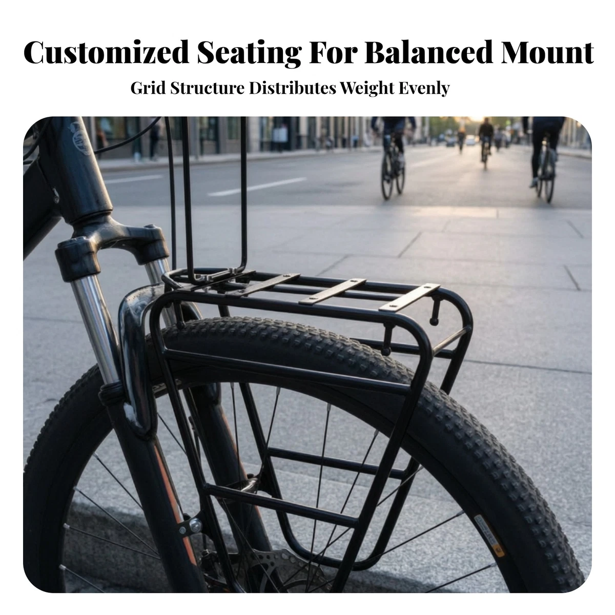 Front Bike Cargo Rack Long-Lasting Bike Front Rack Stable for Commuters
