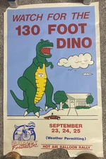 Vintage Sinclair Dino Dinosaur Gasoline Gas Station Poster Hot Air Balloon Sign
