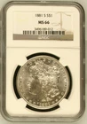 1881 S Morgan Silver Dollar NGC MS-66