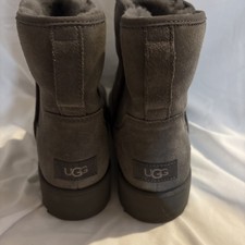 Women s Gray UGG Suede Faux Fur Lined Ankle Bootie Pull-On
