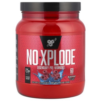 N.O.-XPLODE , Legendary Pre-Workout, Blue Raz, 2.45 lb (1.11 kg)