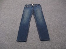 True Religion Jeans Womans 29 Blue Denim Becky Relaxed Skinny Faded USA Made Y2K