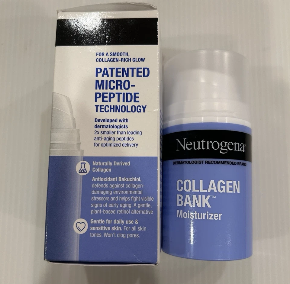 Banco de colágeno Neutrogena crema hidratante 2 fl. oz | Bakuchiol, piel brillante y regordeta NUEVO Foto 4 de 4