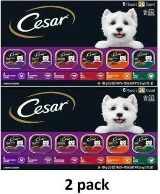 (2 PACK) Cesar Classic Loaf In Sauce Wet Dog Food Variety Pack, 3.5 oz (36 Pack)