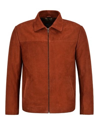Herren Nubuk Lederjacke Kastanie 100% Echtleder Klassische Mode Jacke