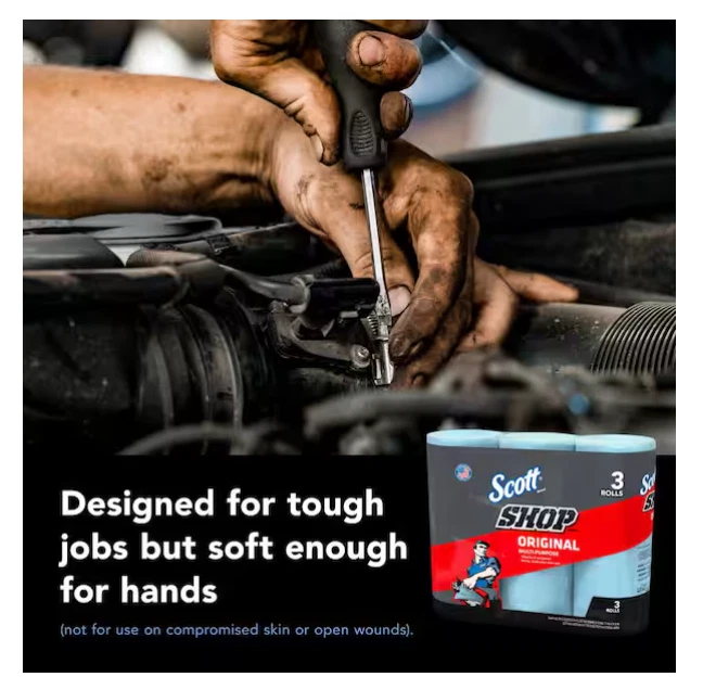 Scott 原装蓝色商店毛巾,共 30 卷 - 重型清洁 - 10 包 — 第 3/4 张图片