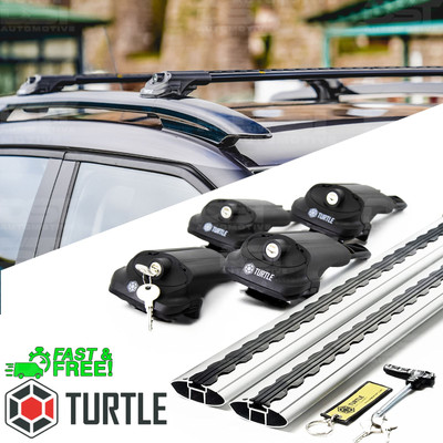 FITS FIAT PANDA 03-11 LOCKABLE LOCKING ROOF BARS TURTLE AIR-1 SILVER  UK