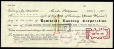 (G4981) PHILIPPINEN. 1967 GERECHTER BANKSCHECK METER DOKUMENTATIONSSTEMPEL