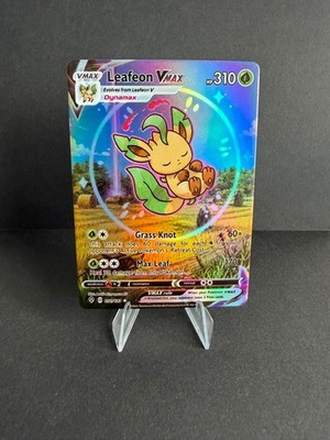  Custom Pokemon Leafeon VMAX 310 HP Holo Fan Card Grass Knot Sammler  