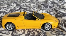Hot Wheels Ferrari 360 Spider 1:18 Scale Diecast Car Yellow