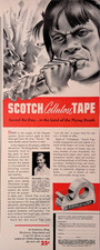1940 Scotch Tape Jivaro Native Blow Gun Cellulose Tape Print Ad LIFE Oct 7