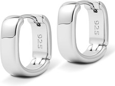 Small Hoop Earrings for Women, 925 Sterling Silver Chunky Hoops Earrings, Hypoal