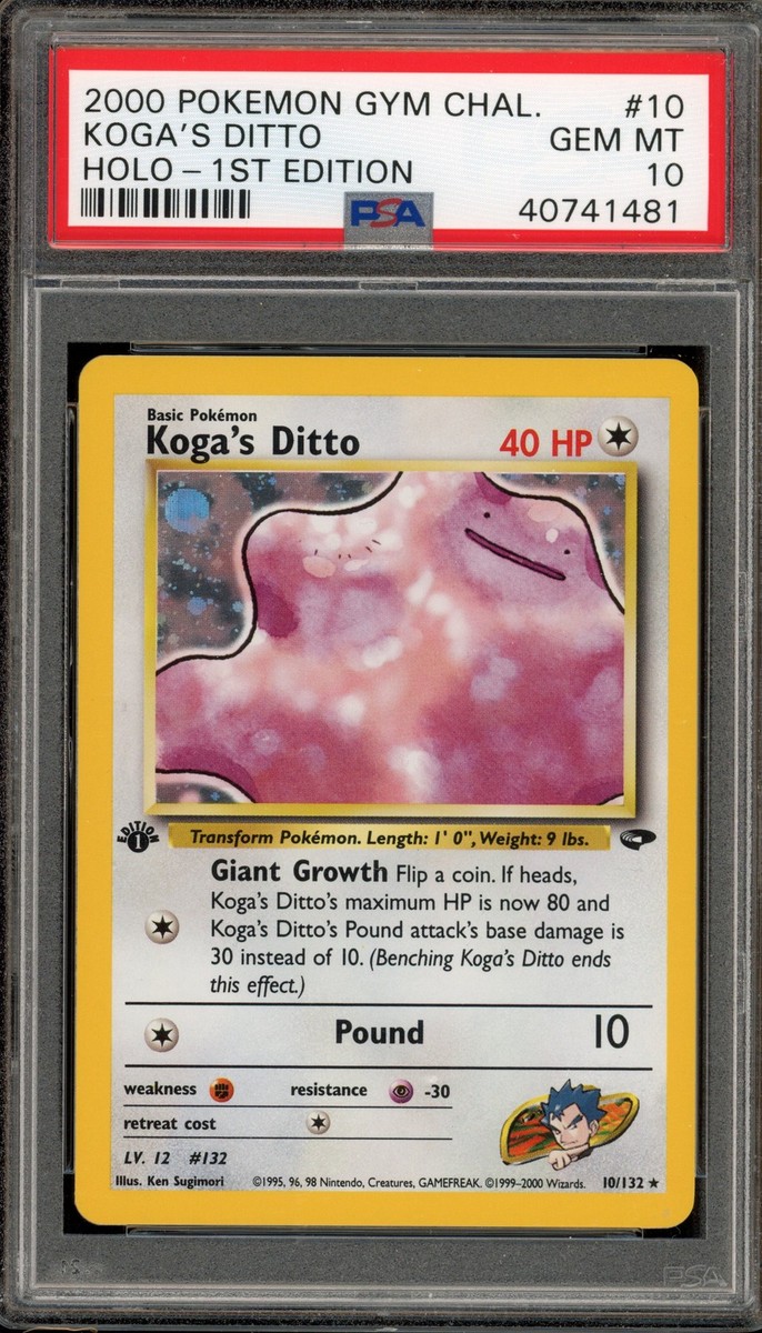 Pokemon Koga's Ditto Gym Challenge 1st Edition Holo Rare #10 PSA