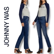 JOHNNY WAS Sancere Blue Straight Leg Jeans Medium Wash in the Size 33