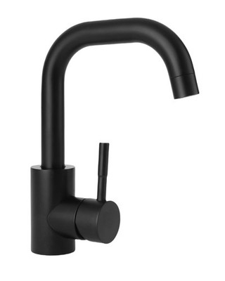 Schwarze Einhebelmischer Armatur, 360° drehbar Wasserhahn aus SUS304 Edelstah...
