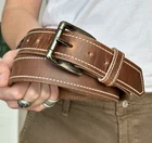 Handmade Heavy Duty Leather Work Tool Gun Belt 1.5" Thick Belt Removable Buckle